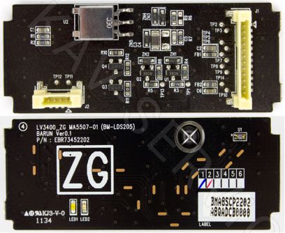 LV3400_ZG MA5507-01 (BM-LDS205), EBR73452202 - Плата ИК сенсор для ЖК телевизора LG